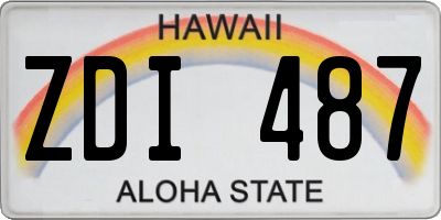 HI license plate ZDI487