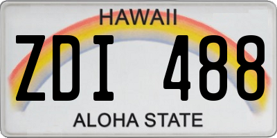 HI license plate ZDI488