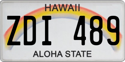 HI license plate ZDI489