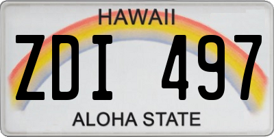 HI license plate ZDI497
