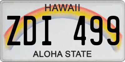 HI license plate ZDI499
