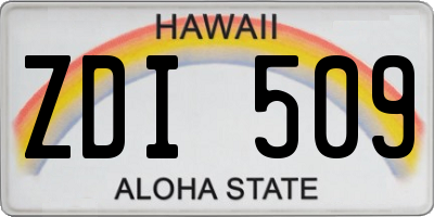 HI license plate ZDI509