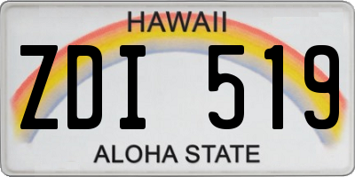 HI license plate ZDI519