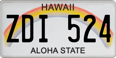 HI license plate ZDI524