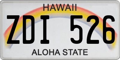 HI license plate ZDI526