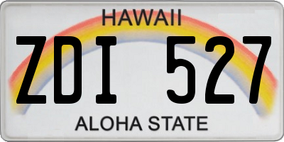 HI license plate ZDI527