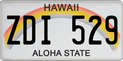 HI license plate ZDI529