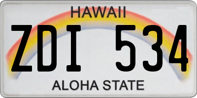 HI license plate ZDI534
