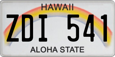 HI license plate ZDI541
