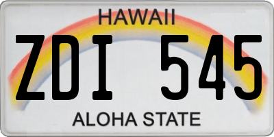 HI license plate ZDI545