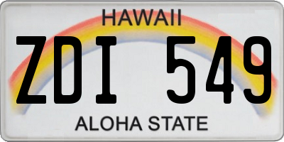 HI license plate ZDI549