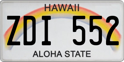 HI license plate ZDI552