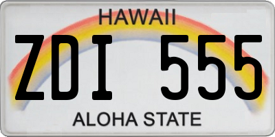 HI license plate ZDI555