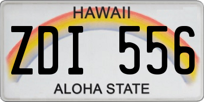 HI license plate ZDI556
