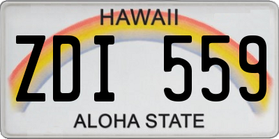HI license plate ZDI559