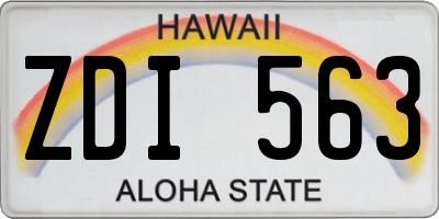 HI license plate ZDI563
