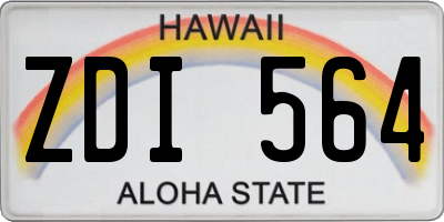 HI license plate ZDI564