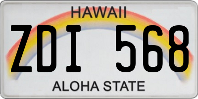 HI license plate ZDI568