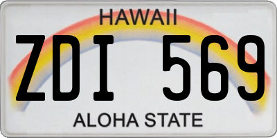 HI license plate ZDI569