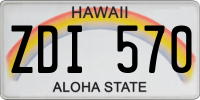 HI license plate ZDI570