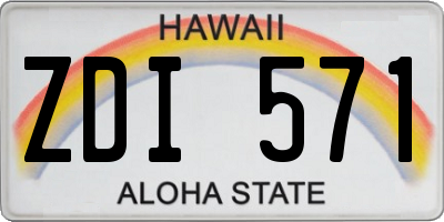 HI license plate ZDI571