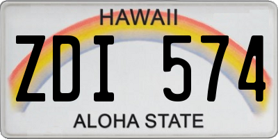 HI license plate ZDI574