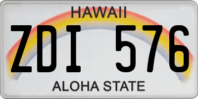 HI license plate ZDI576