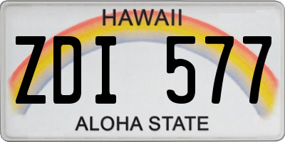 HI license plate ZDI577