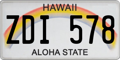 HI license plate ZDI578