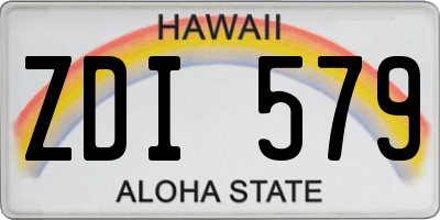HI license plate ZDI579