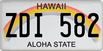 HI license plate ZDI582