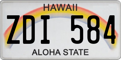 HI license plate ZDI584