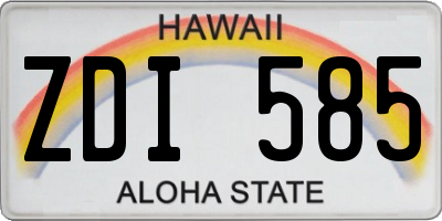 HI license plate ZDI585