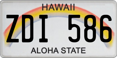 HI license plate ZDI586