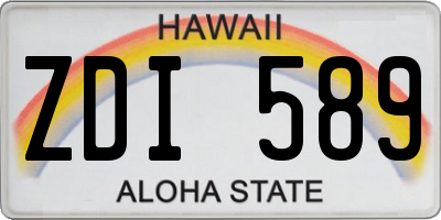 HI license plate ZDI589