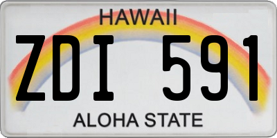 HI license plate ZDI591