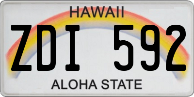 HI license plate ZDI592
