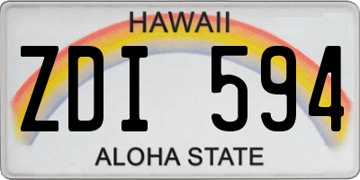 HI license plate ZDI594