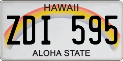 HI license plate ZDI595