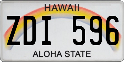 HI license plate ZDI596