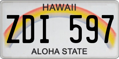 HI license plate ZDI597