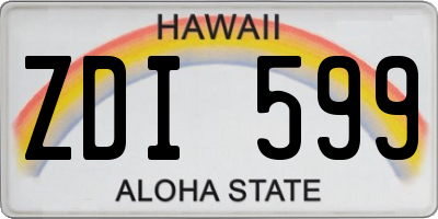 HI license plate ZDI599