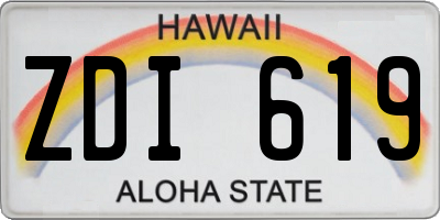 HI license plate ZDI619