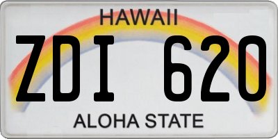 HI license plate ZDI620