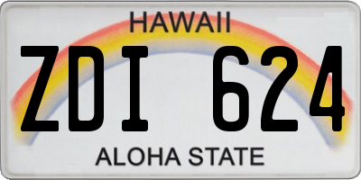 HI license plate ZDI624