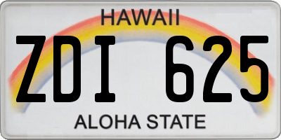 HI license plate ZDI625