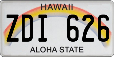 HI license plate ZDI626