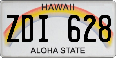 HI license plate ZDI628