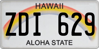 HI license plate ZDI629
