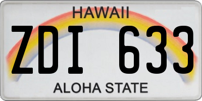 HI license plate ZDI633